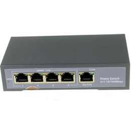 Freeshipping DSLRKIT 48V 96W 5 Ports 4 PoE Injector Power Over Ethernet Switch 4,5+/7,8-