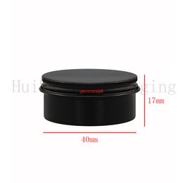 black cosmetic packaging container 100pcs 15g and so on aluminium cream jar Aluminum Makeup Cases Empty Lip Gloss Jarsgood package