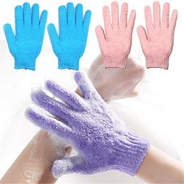 Bath Exfoliating five fingers bath towel Double Sided Body Scrubber Glove Body Massage Remover Dead Skin Bath Gloves T9I00911