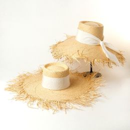 New Fashionable Women Raffia Sun Hats Ladies Summer Straw Beach Hat Big Brim Caps Dropshipping Wholesale Y200602