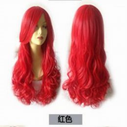 Christmas Decorations 80cm Colour Wave Long Curly Hair Anime Girls Wigs Cosplay Halloween Party Supplies Wholesale 50pcs1