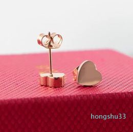 2022 high polished 3D 18K silver gold rose heart Stud Earring Jewelry 316L stainless steel 3 colors earrings for Women girls lovely friendsh