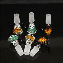 hookahs wholesale colorful 14mm 18mm Male Glass Bowls Smoking Bowl Piece Accessories For Tobacco Bongs Oil Dab Rigs Water Pipes