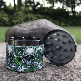 2020 New Design None Sticky 50MM 4 Layers With Brush Skull Theme Mill Smoking Tool Grinder Herb Grinder Grinding Machine Dry Herb Crusher