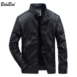 BOLUBAO Brand Leather Jacket Men Winter Motorcycle Men's Leather Jackets Coats Male Bomber Jackets Outerwear 201123