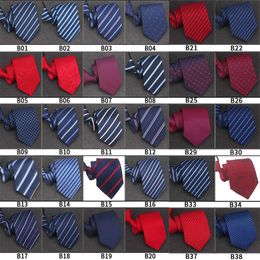 100 Styles Men's Zipper Tie Wholesale 8cm Width Mans Business Women Necktie Pre-tied Striped Bridegroom Party Cravate