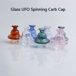 Wholesale!!! Cyclone Glass UFO Spinning Carb Cap Smoking Accessories 25mmOD Heady Glass Carb Caps For Quartz Banger Nails Glass Water Bongs