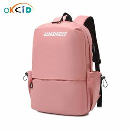 OKKID school bags for teenage girls minimalist backpacks female anti theft travel backpack usb charging schoolbag women bagpack LJ201029
