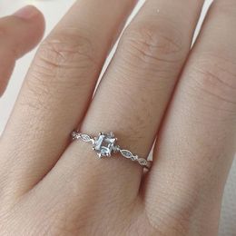 2022 Women Silver Cubic Zirconia Ring Bridal Wedding Engagement Fine Jewellery Diamond Engagement Rings