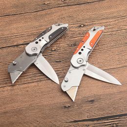 Special Offer Two Blades Utility Camping knife 440C Satin Blades Aluminum + Wood Handle Outdoor EDC Pocket Knives