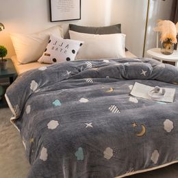 Soft Coral Fleece Warm All Season Velvet Plush Throw Cartoon Pattern Modern Blanket for Couch Travel 201130