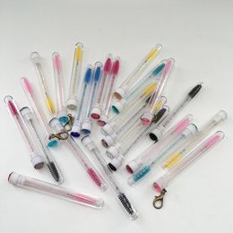 20pcs Disposable Mascara Brush Lash Wand with Tube Design for Professional Eyelash Extension Eyelashes Makeup Brushes