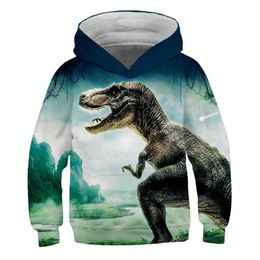 Boys Girls Dinosaur Patterning Hoodies Autumn Winter Teen Kids Animal Hoodie Infantil Toddler Boy Costumes Sweatshirt Clothing LJ201012