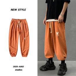 Summer Harem Pants Men And Women Elastic Waist Cropped Trousers Mens Fashion Butterfly Printed Jogger Pants Bloomers Male Female 201109