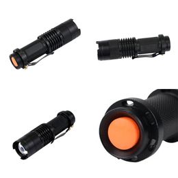 Three Gear Adjustable Flashlight LED Strong Light Mini Stretch Zoom Black Aluminium Alloy Lamp Outdoors Camp Torch Compact 5cha M2