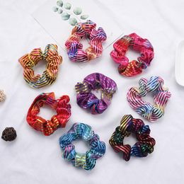 2020 Laser Hair Band Elastic Stripe Girls Scrunchies Hair Rubber Ties Ropes Ponytail Holder Bronzing Headband Hair Accessories 8 Designs