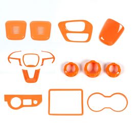 Orange Central Steering Wheel Gear Iinterior Trim Kit for Dodge Challenger UP Car Interior Accessories