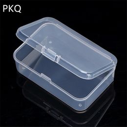 Mini Clear Plastic Small Box Jewelry Earplugs Storage Box Case Container Bead Makeup Clear Organizer Gift Box 1pieces LJ200812