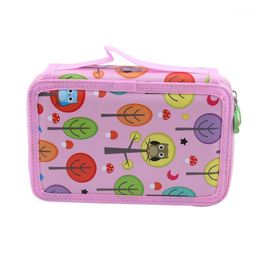 Storage Bags 32/52/72 Slots Drawing Brush Pencil Bag Colorful Student Fabric Pen Pouch Box Sketch Chancery Stationery Gifts1