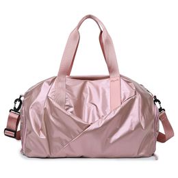 Waterproof travel bags light Colour fashion convenient large capacity travel bag luggage storage fitness handbag Silver Pink cool Bags