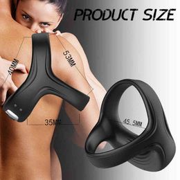 NXY Cockrings Men's Lock Precision Delay Triangle Ring Vibration Masturbation Device Prostate Massage Sex Toys 1214