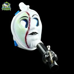 Facial Gas Mask water pipe smoking pipes wax burner Acrylic skull head plastic tube