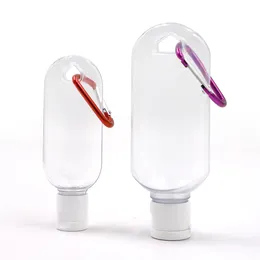 50ml Empty Hand Sanitizer Travel Size Holder Hook Keychain Carriers Flip Cap Reusable Portable Empty Bottles