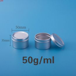 Cream Jar Portable Travel Size 50ml Aluminium Tin Cans Nail Art Makeup Lip Gloss Containers Empty Cosmetic Packaging 50pcs/lotqualtity