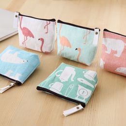 Small fresh floral coin purse Idyllic style mini cartoon canvas bags women cute card creative pouches Jewellery pouch chinese style coin bags