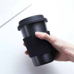 Soffe Coffee Mug With Cup Sleeve 350ml 500ml Titanium Travel Mugs Portable Food Grade Stainless Steel Drink Water Bottle 201221
