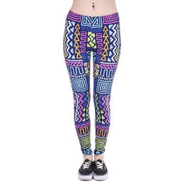 Autumn Winter New Leggings African Zig Zag Purple Printing Fitness legging Sexy Silm High Waist Trouser Women Pants LJ201006