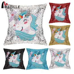 Miracille Customized Sequin Pillowcase Cushion Cover with Your Image Throw Pillow Case Home Decor for Family Friends Drop Ship Y200104