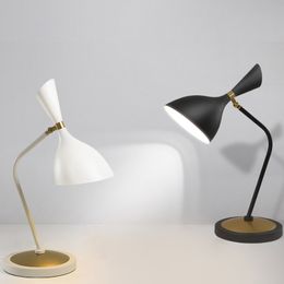 Nordic minimalist modern bedroom bedside lamp black and white fashion desk light living room study decorative table lamps