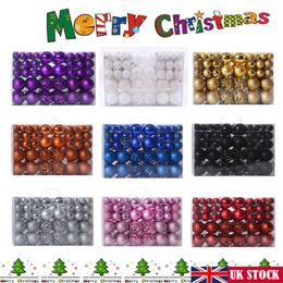 Hot 100 Pieces Christmas Balls For Christmas Tree Xmas Tree Ball Bauble Hanging Home Party Ornament Decor Solid Box Wholesale 201028