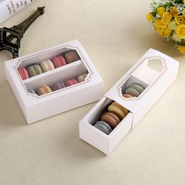 Baking Packaging Box Drawer Paper Cake Macaroon Cookies Biscuits Packaging Box Window Wedding Party Gift