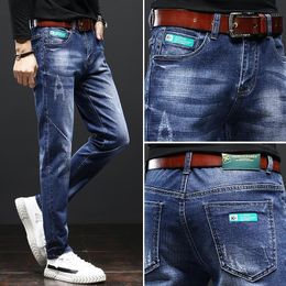 Men's Jeans Spring Autumn 2022 Smart Elastic Business Fashion Straight Regular Stretch Denim Trousers Men Plus Size 28-38