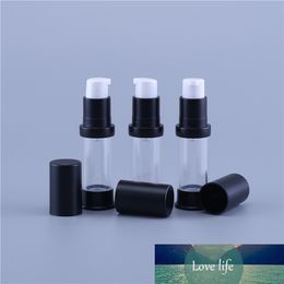 200pcs 5ml Empty Airless Vacuum Pump Bottle 5cc Refillable Plastic Lotion for Travel with Black Top and Bottom