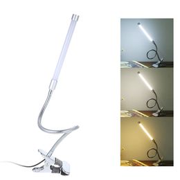 DC5V 10W 36 LED Clamp Clip Desk Lamp USB Powered Operated/ 3 Colours Temperature Changing/ 10 Levels Adjustable Brightness Dimmable/ Flexible