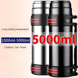 1L/2L/2.5L/3L/5L Thermos Flask Outdoor Stainless Steel Large Capacity Thermo Coffee Mug Cup Water Bottle ThermosFlask 201204