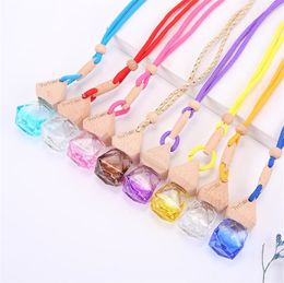 Creative 12ML Perfume Bottle Prismatic Colorful Rope Car Perfume Bottle Pendant Simple Fashion Beautiful Car Essential Oils Diffusers