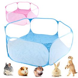 Pet Playpen Portable fashion Open Indoor / Outdoor Small Animal Cage Game Playground Fence for Hamster Chinchillas Guinea- Pigs LJ201201