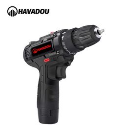 HAVADOU Torque Cordless Impact Electric Drill 12V Mini Power Driver 2 Speed choice Screwdriver 201225