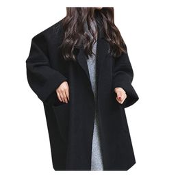 JAYCOSIN New Korean Version women's Solid Pocket Cardigan Woolen Jacket Fashion Daily Office Coat Autumn Winter Hot Temperament 210204