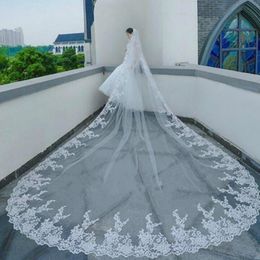 Hot Sale Cathedral Length Bridal Veils with Appliques Long Wedding Veil Vestido De Noiva Dress Accessories