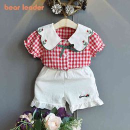 Bear Leader Kids Summer Clothes Baby Girl Fashion Sets Children Plaid Shirt And Shorts Outfits 2Pcs Casual Children Clothing Y220310