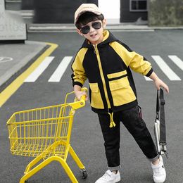 Children Cartoon Clothing Girl Boy Hooded Jacket Teens Spring Autumn Fashion Tooling Jacket Windbreaker Outerfit For 10 12 Years 201208