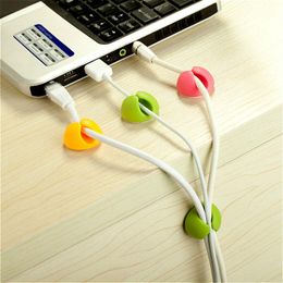 6Pcs Solid Desk Set Wire Clip Organizer Office Accessories Cable Manager for Mouse USB Keyboard Lines