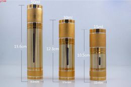 200 x 15ml 30ml 50ml Gold Bottle Airless Vacuum Pump Travel Empty for Refillable Container Cosmetic Cream Lotion Serum Liquidgood qualtity