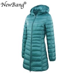 Bang Brand 8XL 7XL 6XL Ladies Long Warm Down Coat Women Ultra Light Down Jacket With Bag Women's Overcoats Hip-Length 211221