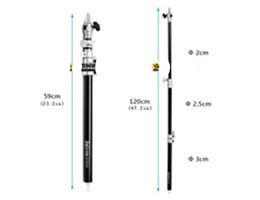 Freeshipping photographic SEP-1200A 120cm/48" Air Cushioned Extension Pole Tube for Light Stand stick studio accessory